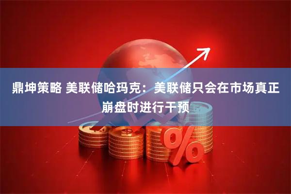 鼎坤策略 美联储哈玛克：美联储只会在市场真正崩盘时进行干预